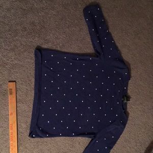 Ralph Lauren sweater, periwinkle blue/white polka